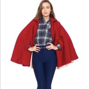 American Apparel Red Wool Cape